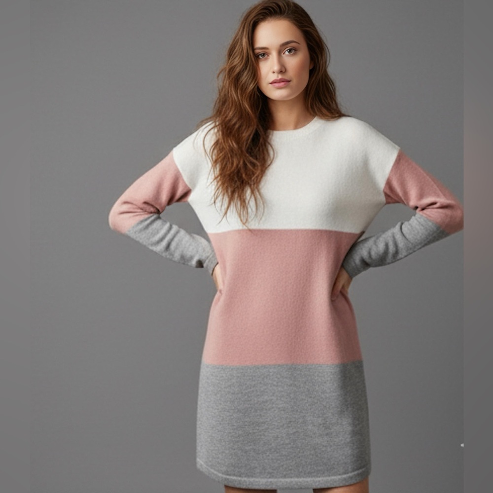 LAST ONE ๐ฅ Color Block Sweater Dress - Picture 1 of 8